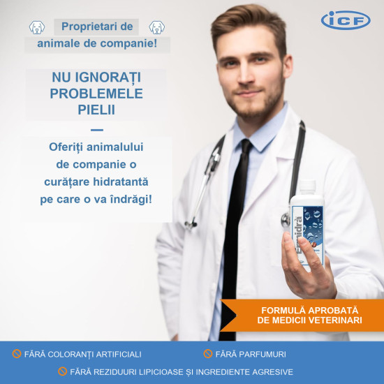Șampon Dermatologic pentru Câini și Pisici Ermidra, 250 ml – ICF